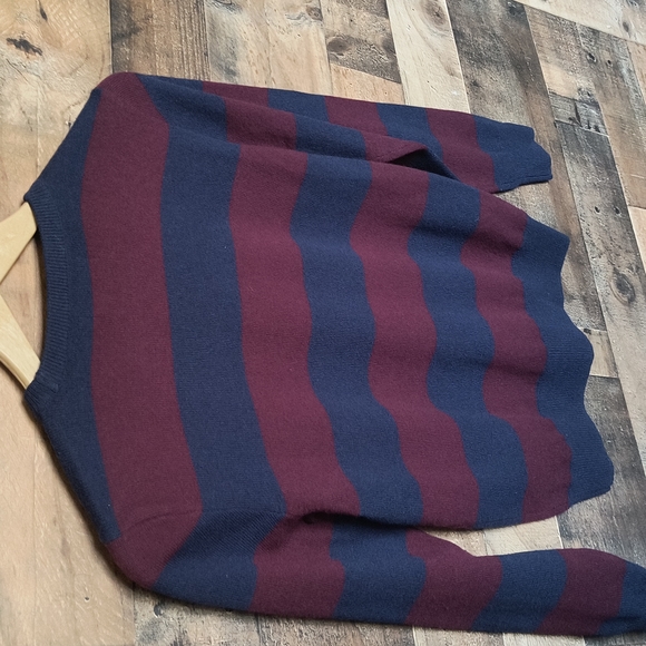 Polo Ralph Lauren 100% Wool Rugby Striped Crew Neck Sweater Med 10-12 Boys - Picture 9 of 16